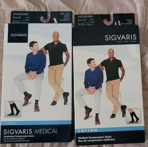 (NWT) *bundle* SIGVARIS Compression Socks, 30-40mmHg, Size ML, Black / White